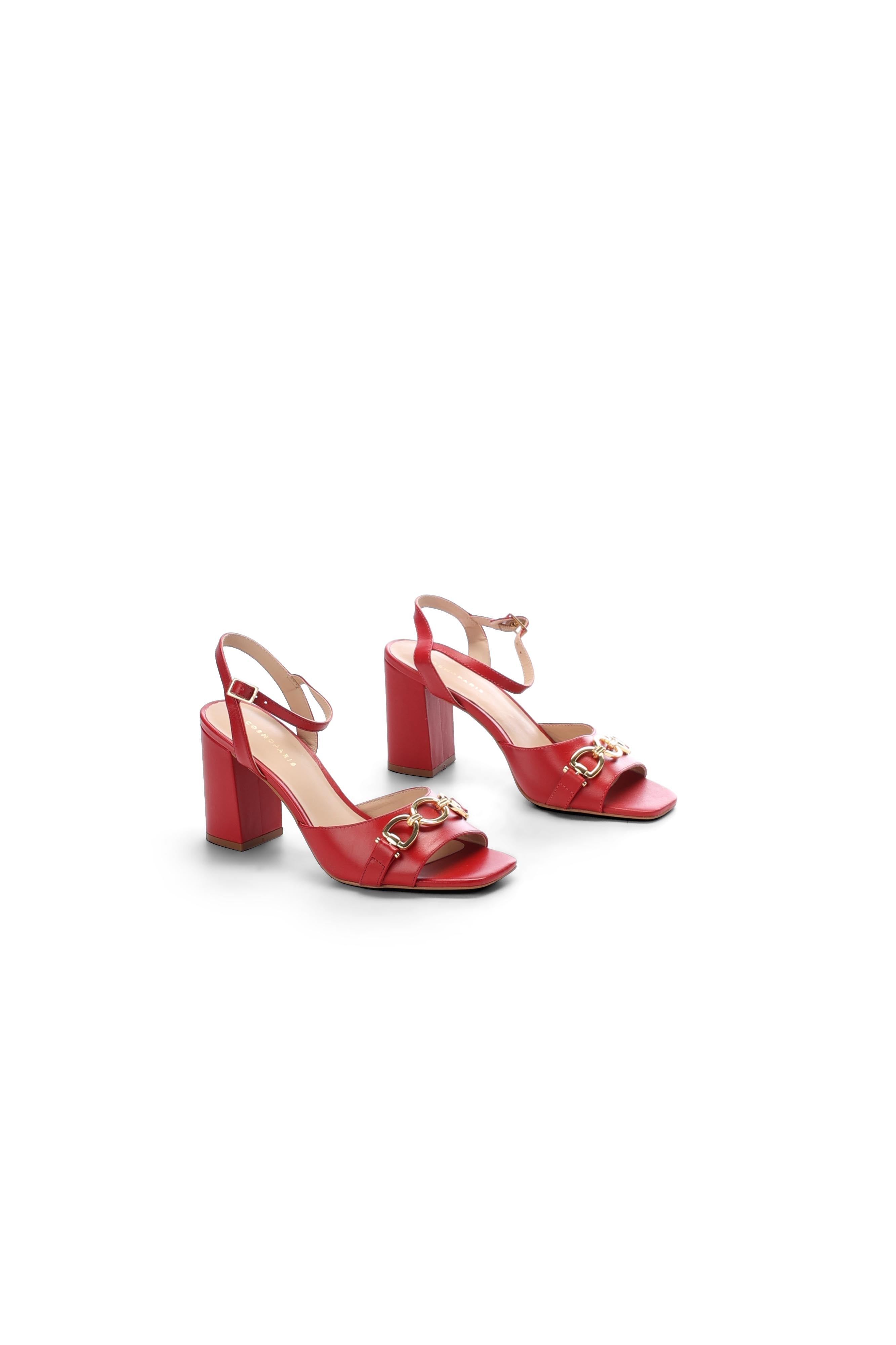 Sandale à talons en cuir rouge Dada sport preloved - seconde main