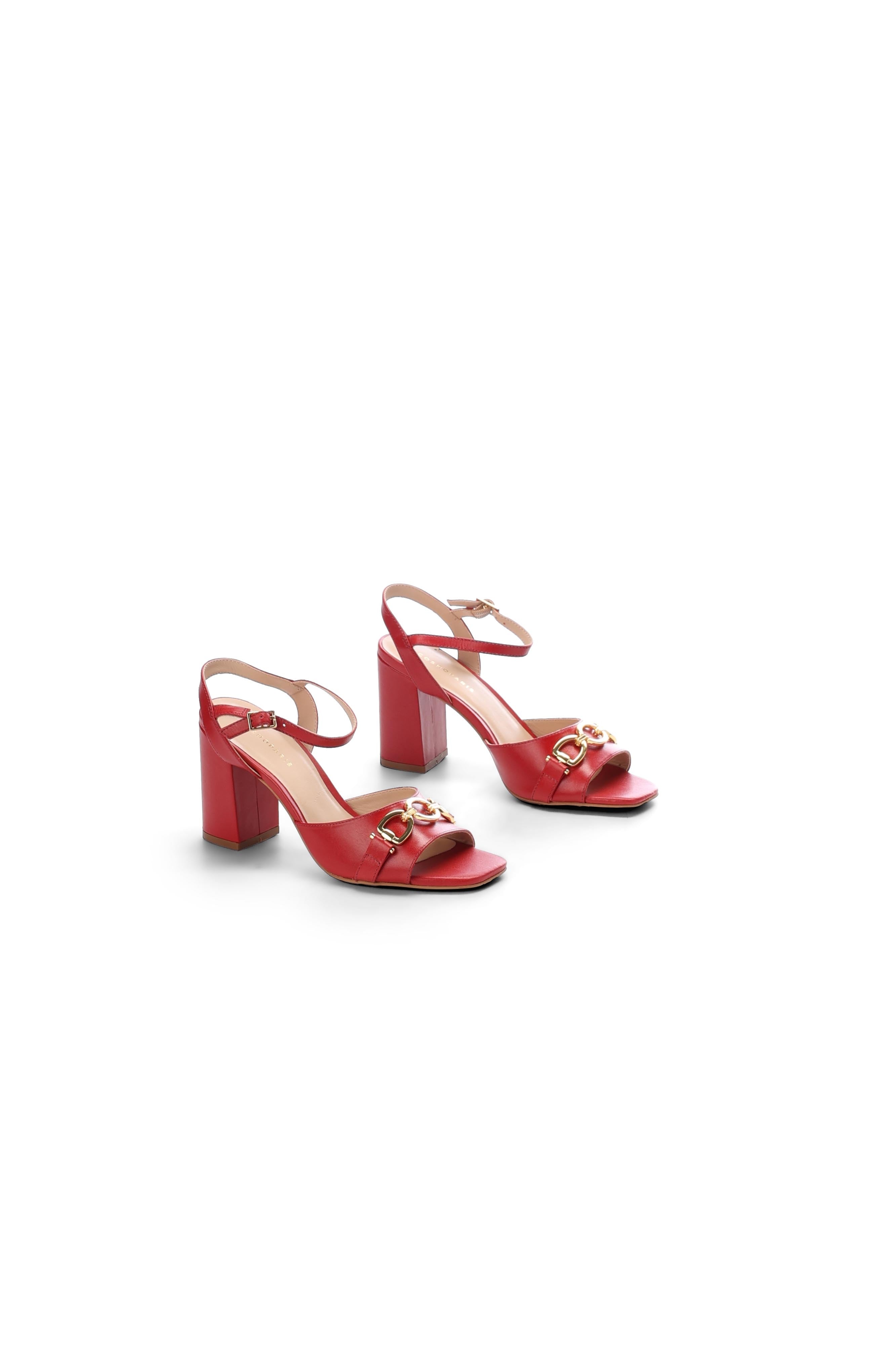 Sandale à talons en cuir rouge Dada sport preloved - seconde main