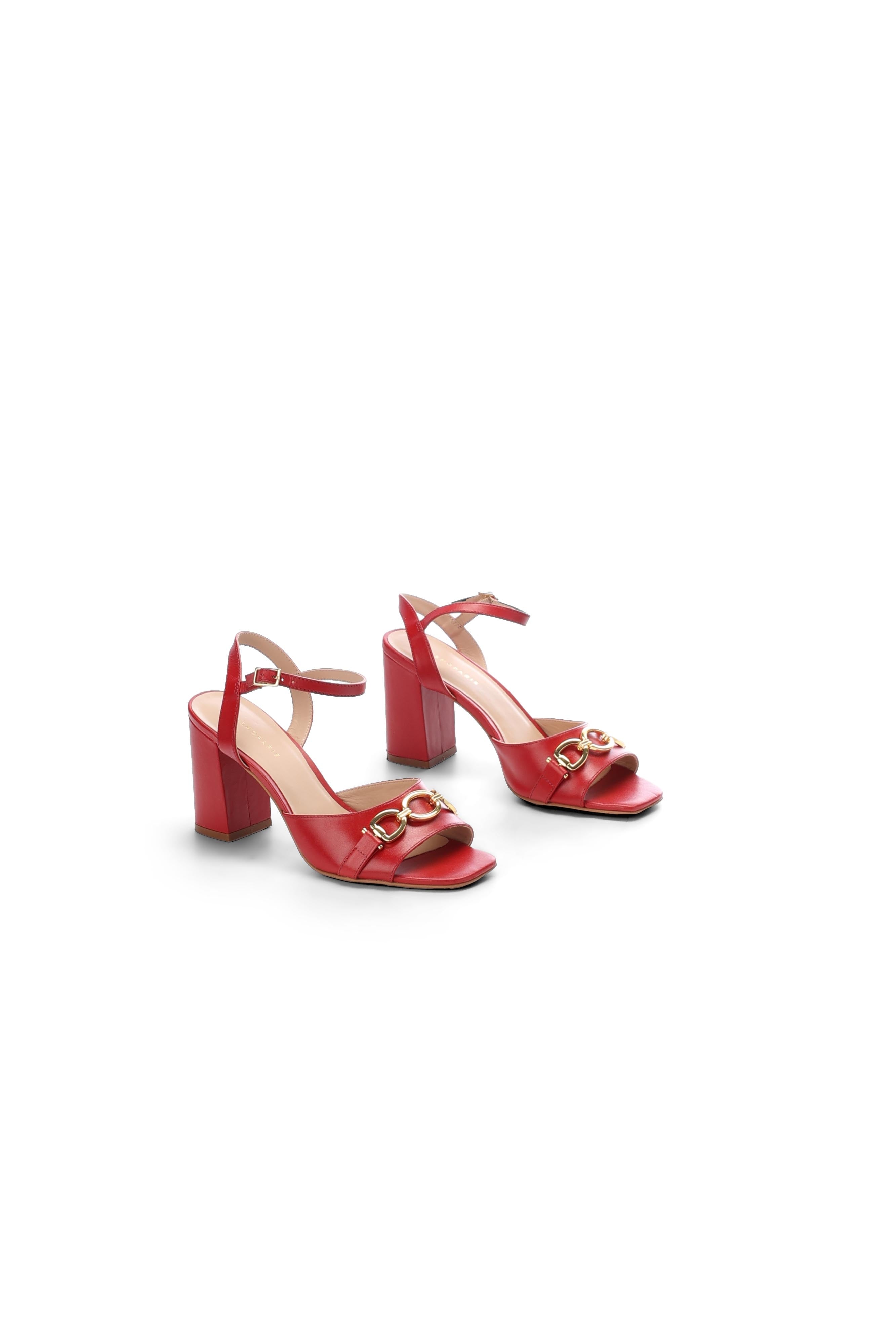 Sandale à talons en cuir rouge Dada sport preloved - seconde main